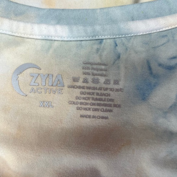 Zyia Active Tie Dye V Neck Pocket T Shirt Womens XXL Soft Athleisure Top - Picture 7 of 7